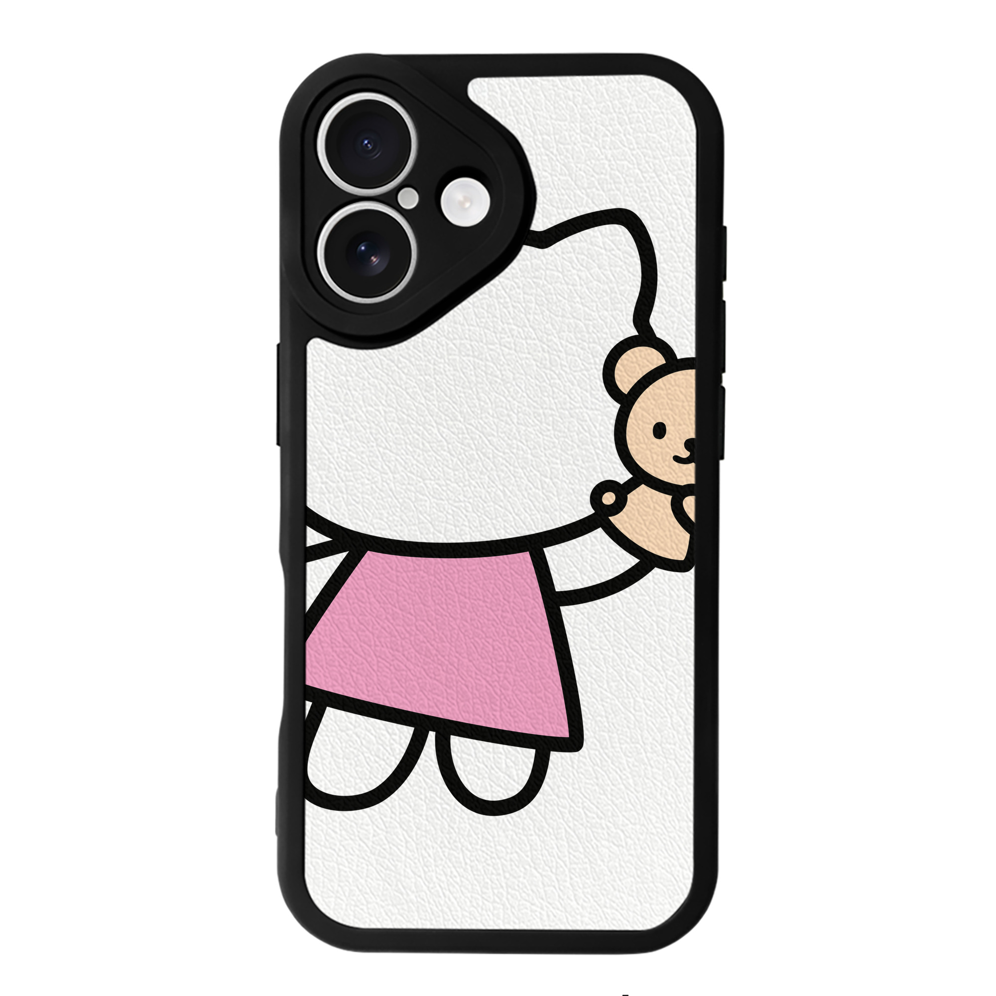 （画像用） Hello Kitty ハローキティ 【iPhone 16シリーズ対応】シリコンスマホケース（レザー調） 材質：シリコン
